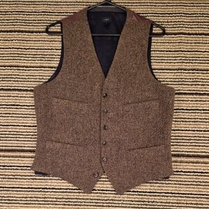 J. Crew Brown Tweed Vest